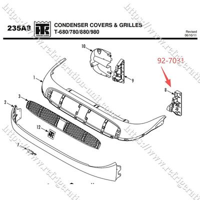 THERMO KING khung gốm 927031/92-7031 có sẵn cho T-600M T-800M T-1000M T-680Pro T-880Pro T-1080Pro phụ tùng thị trường sau