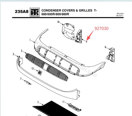 927030 BRACKET - cuộn dây (bên đường cong),T600/T800 / T-600M T-800M 880Pro T-600R T-800R hỗ trợ nắp