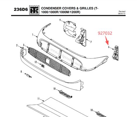 927032 92-7032 BRACKET - cuộn dây (phía động cơ), ((T1000R/T1000M/T1200R) hỗ trợ nắp