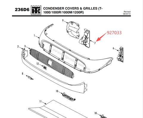 927033 BRACKET - cuộn dây (bên hộp điều khiển), ((T1000R/T1000M/T1200R) hỗ trợ nắp